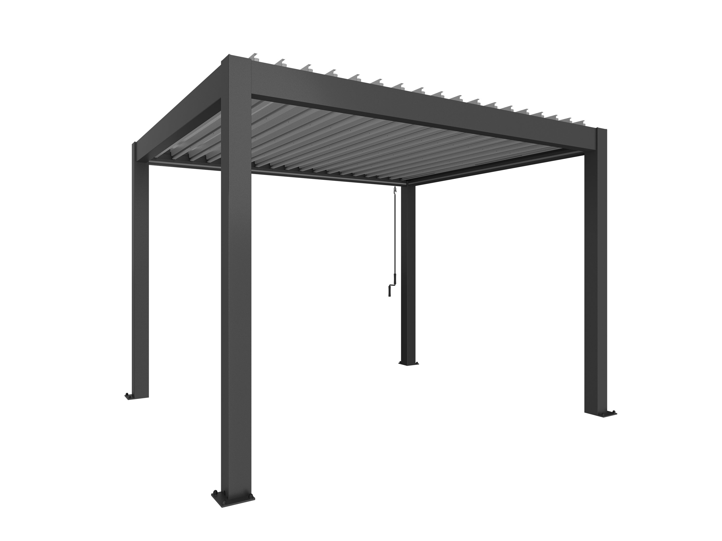 Pergola size 3 x 3.5 metallic dark grey/silver