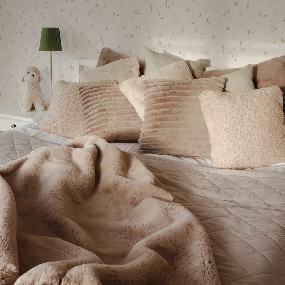 Stripy Prydnadskudde 45x45 cm Taupe