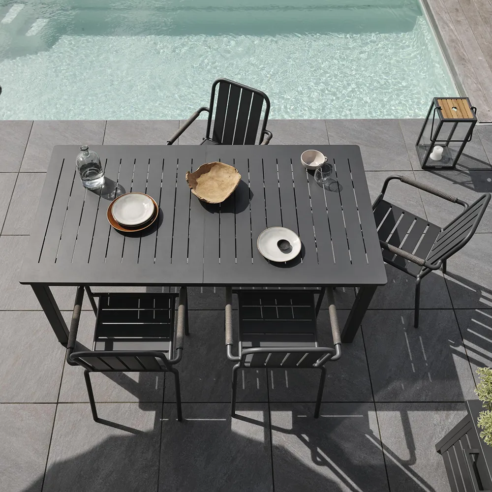 Lomma matbord 100x194-312 cm antracit