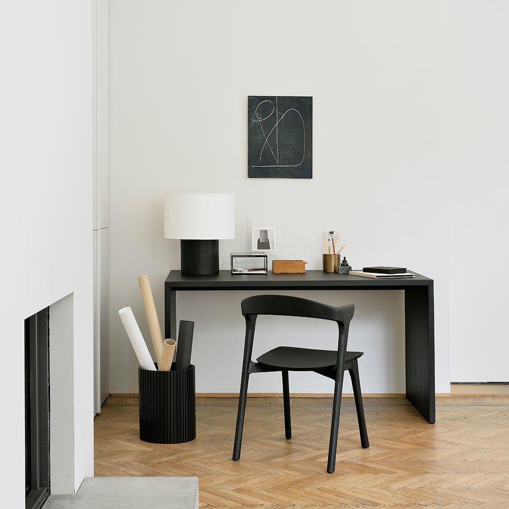 U Skrivbord 70x140 cm Ek svart