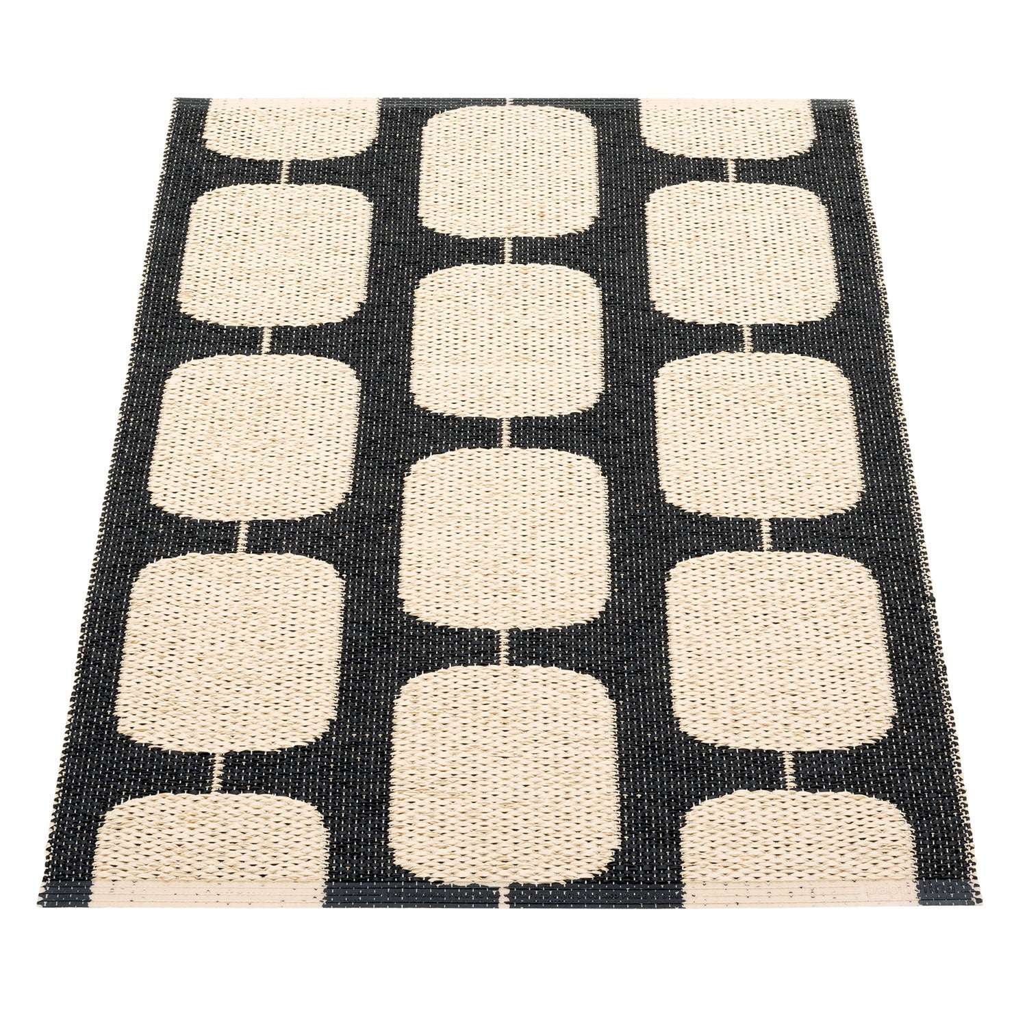 Pappelina, Sten matta 70×100 cm black / cream