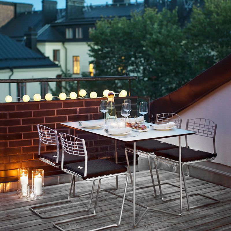 Bord High Tech 60 Vit Laminat / Varmförzinkat Stativ