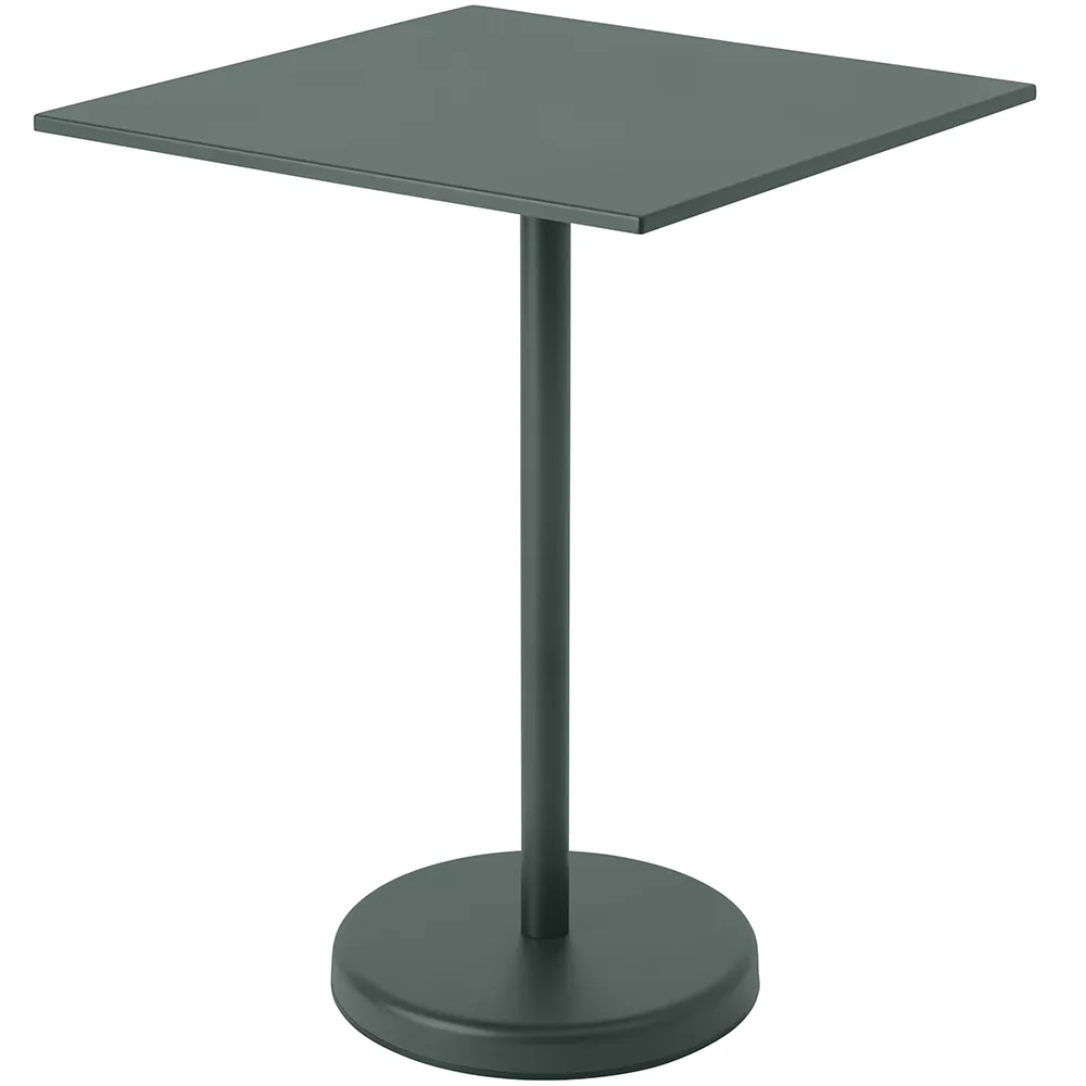 muuto, linear steel barbord 70x70 h: 95 cm dark green