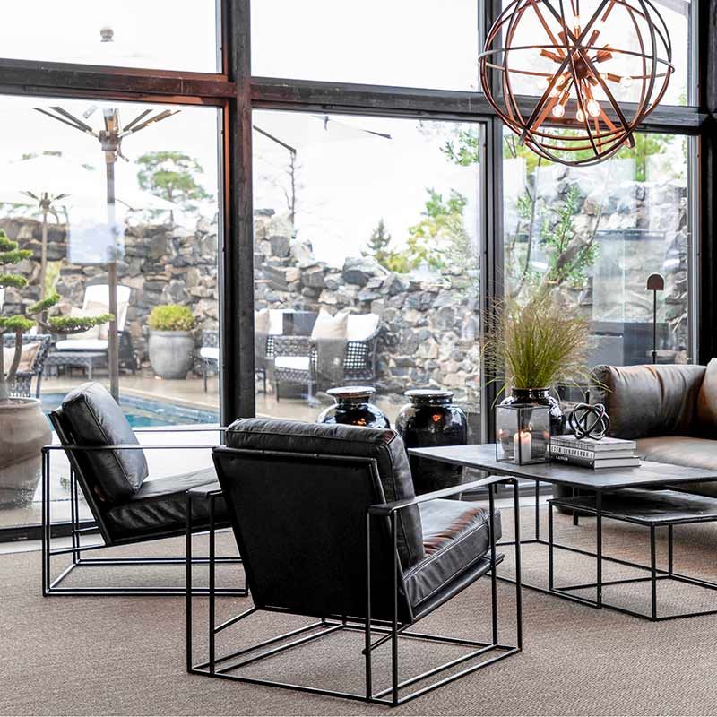 Bellagio Fåtölj Skinn/Metall