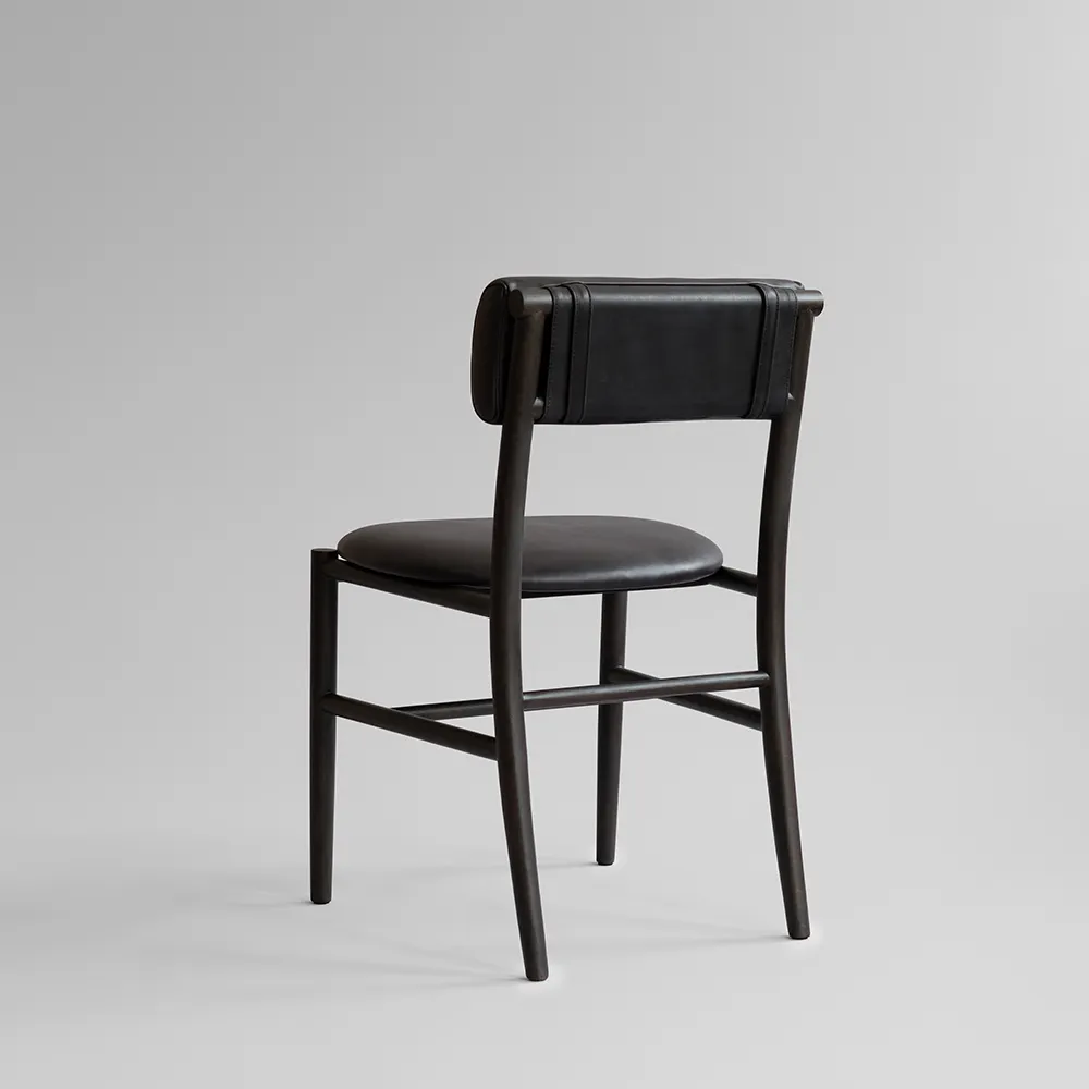 Nama Matstol - Coffee Black, Aniline leather black