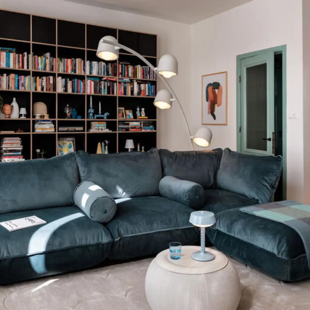 sumo fotpall velvet recycled petrol