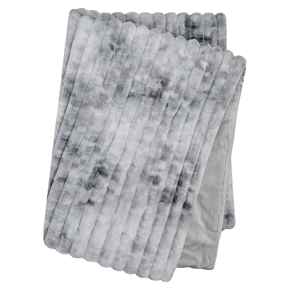 Skinnwille, Stripy pläd 120x180 cm Stone