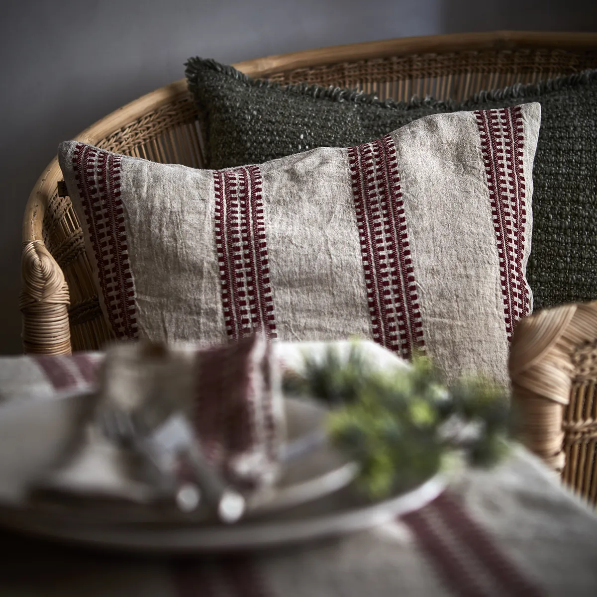 Kuddfodral Noel Red Natural 50x50 cm