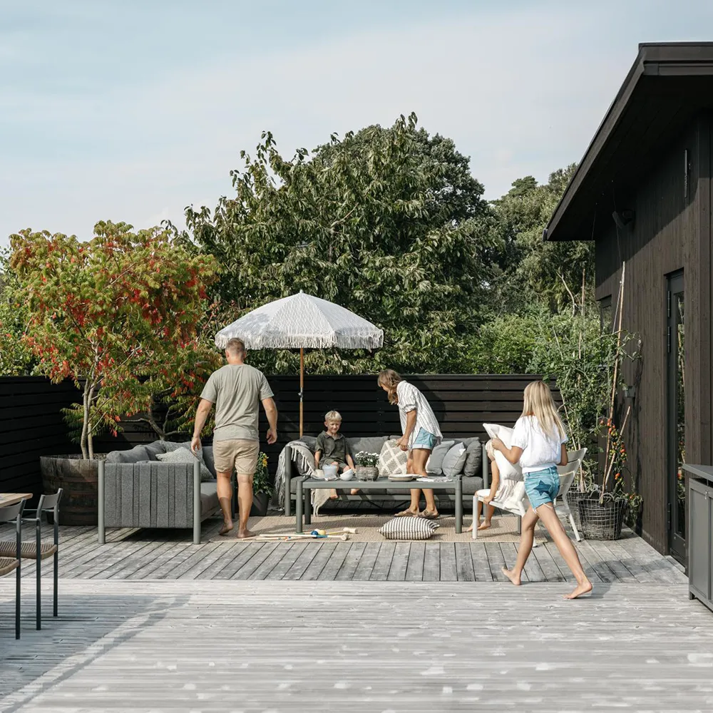 Gatsby parasoll 250 cm Grey stripe