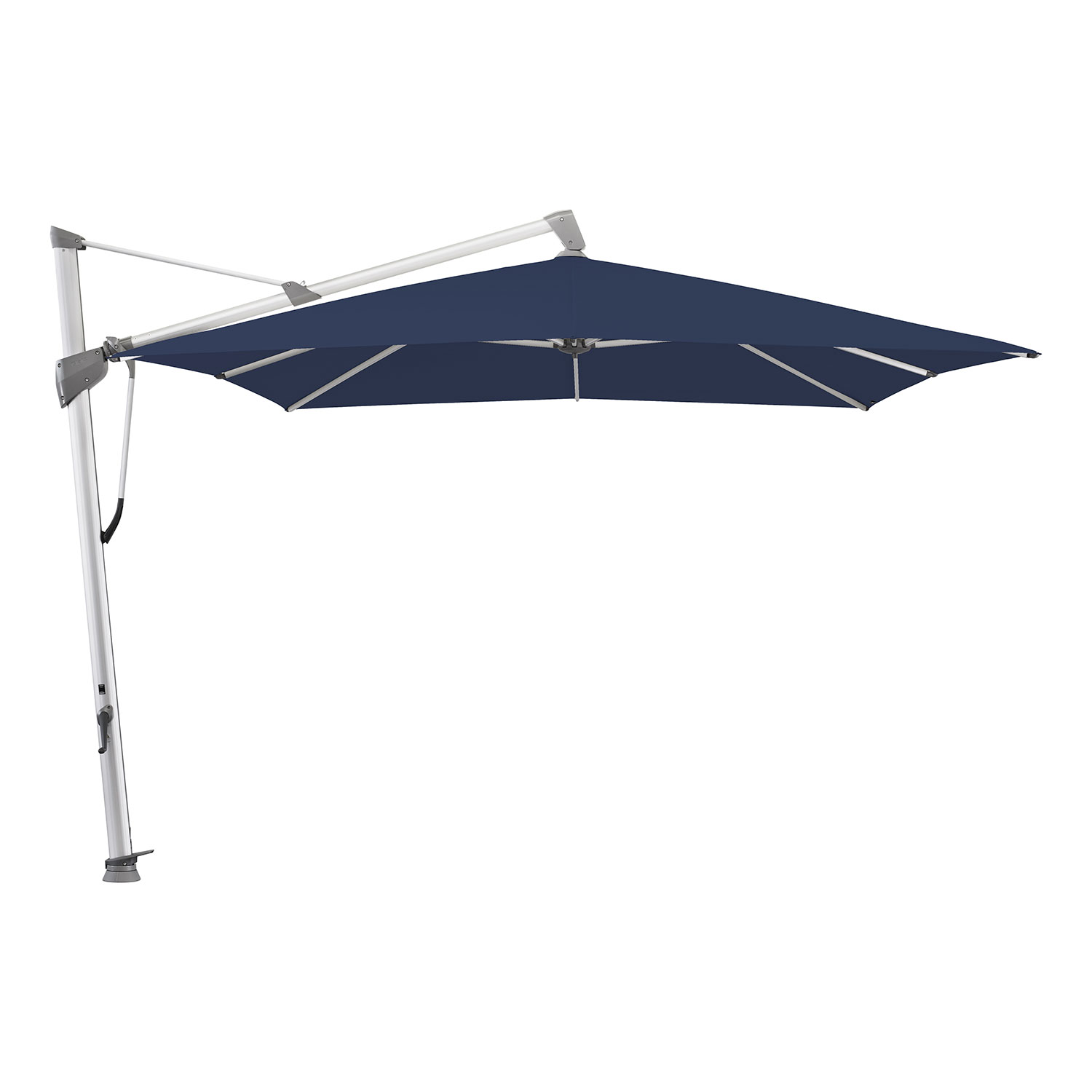 Glatz Sombrano S+ frihängande parasoll 300×300 cm kat.5 anodizerad alu / 530 atlantic