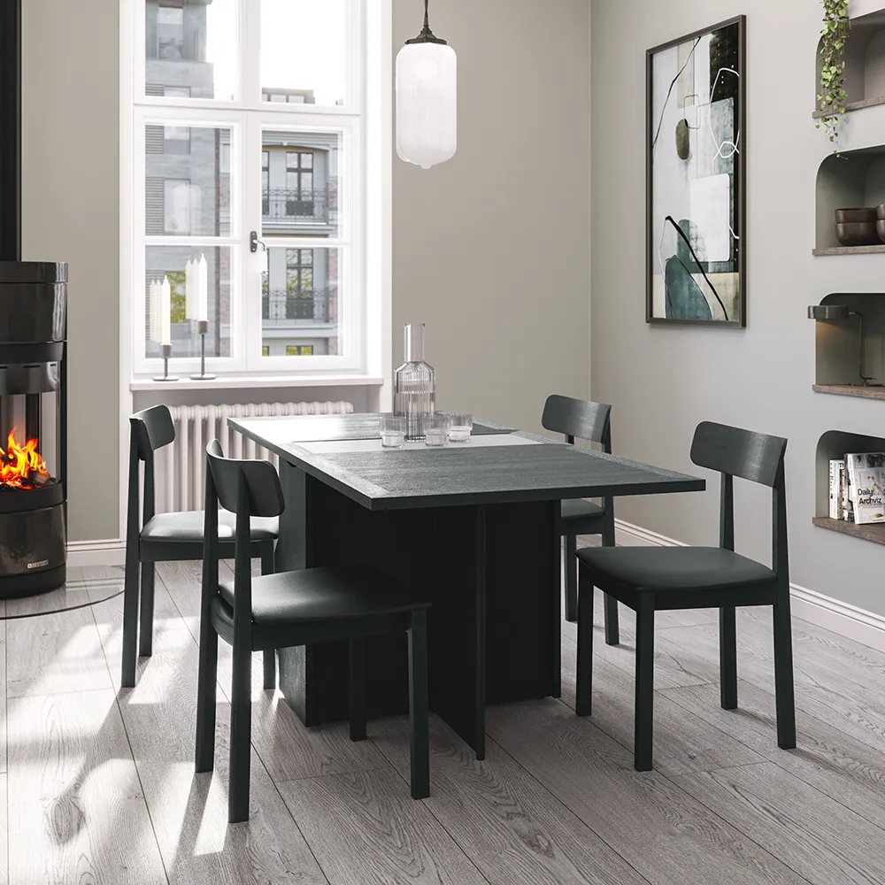 Sm101 Bord Svart Ek Lack 80-109(178)x40x74cm