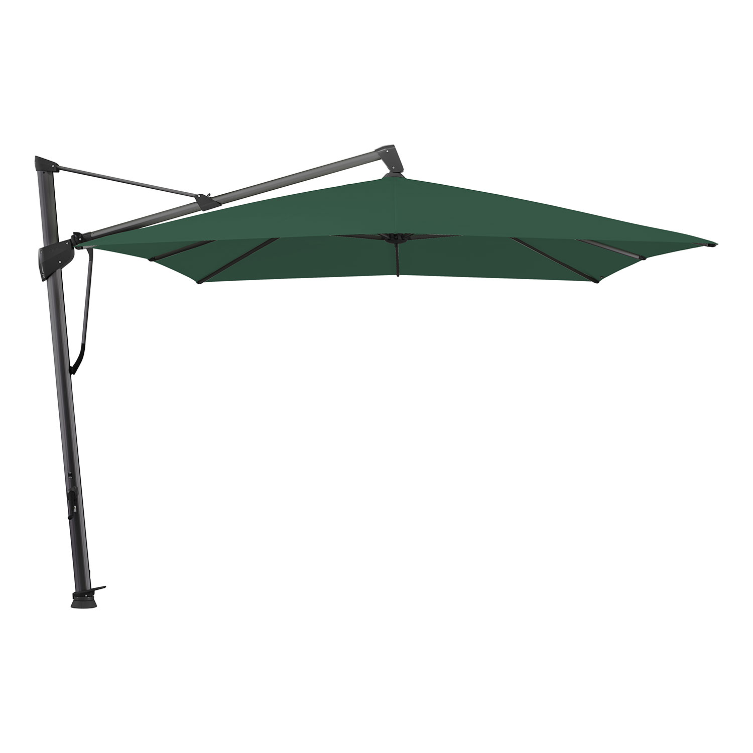 Glatz Sombrano S+ frihängande parasoll 400×300 cm kat.5 antracite alu / 521 aloe