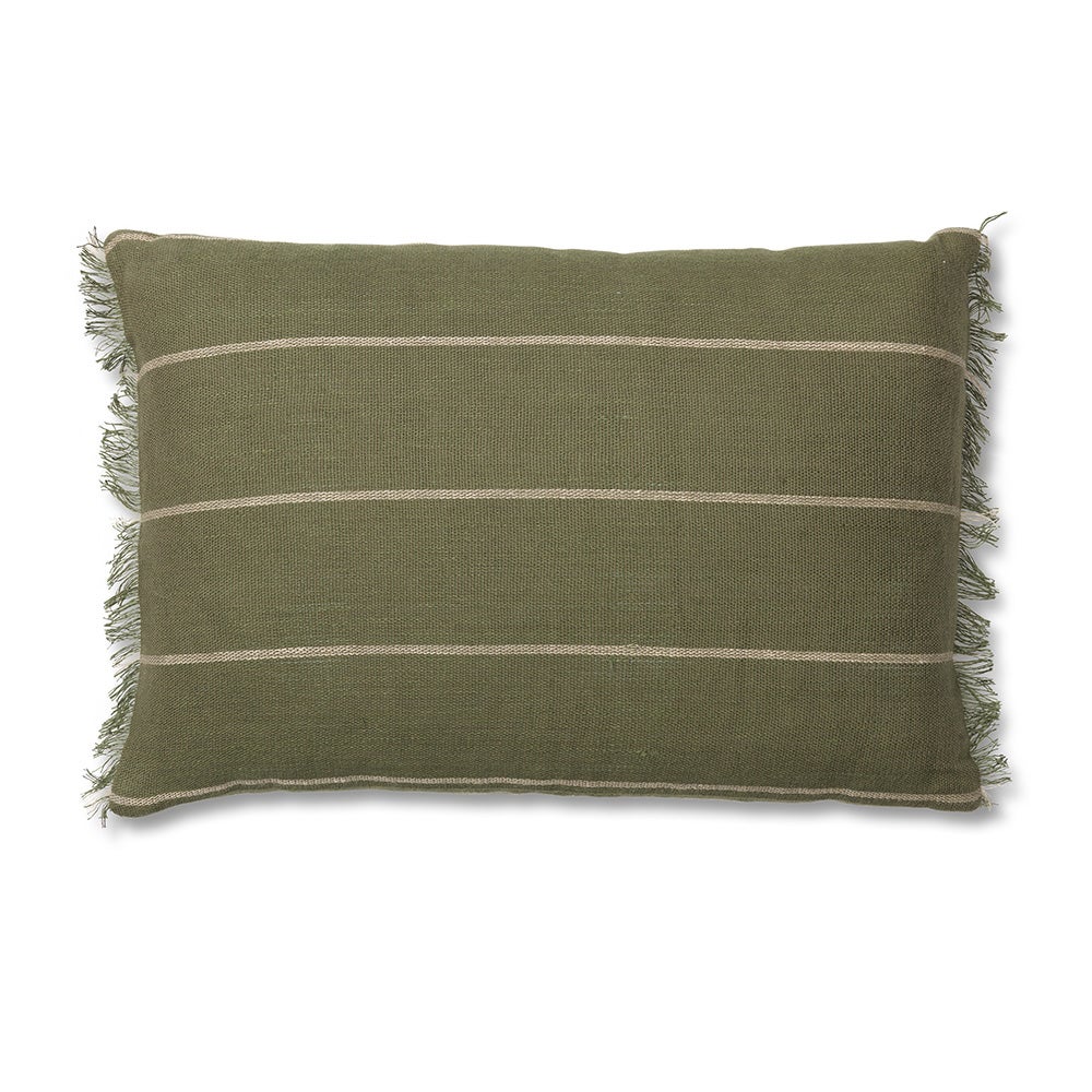 Produktfoto för Ferm Living - Calm Cushion Cover - Kuddfodral - Calm Cushion Cover - Rect. - Olive/Off-white - W60 x D1 x H40 cm