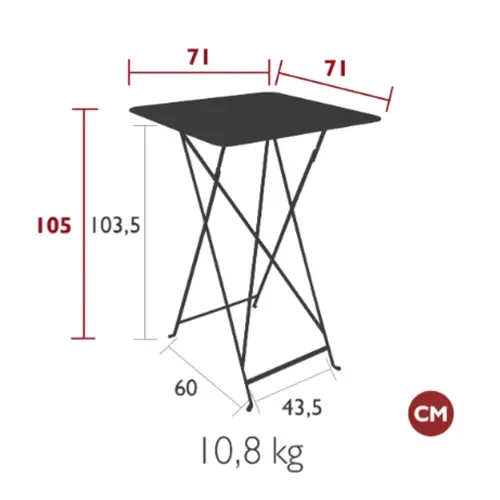 Bistro barbord 71x71 cm Willow Green