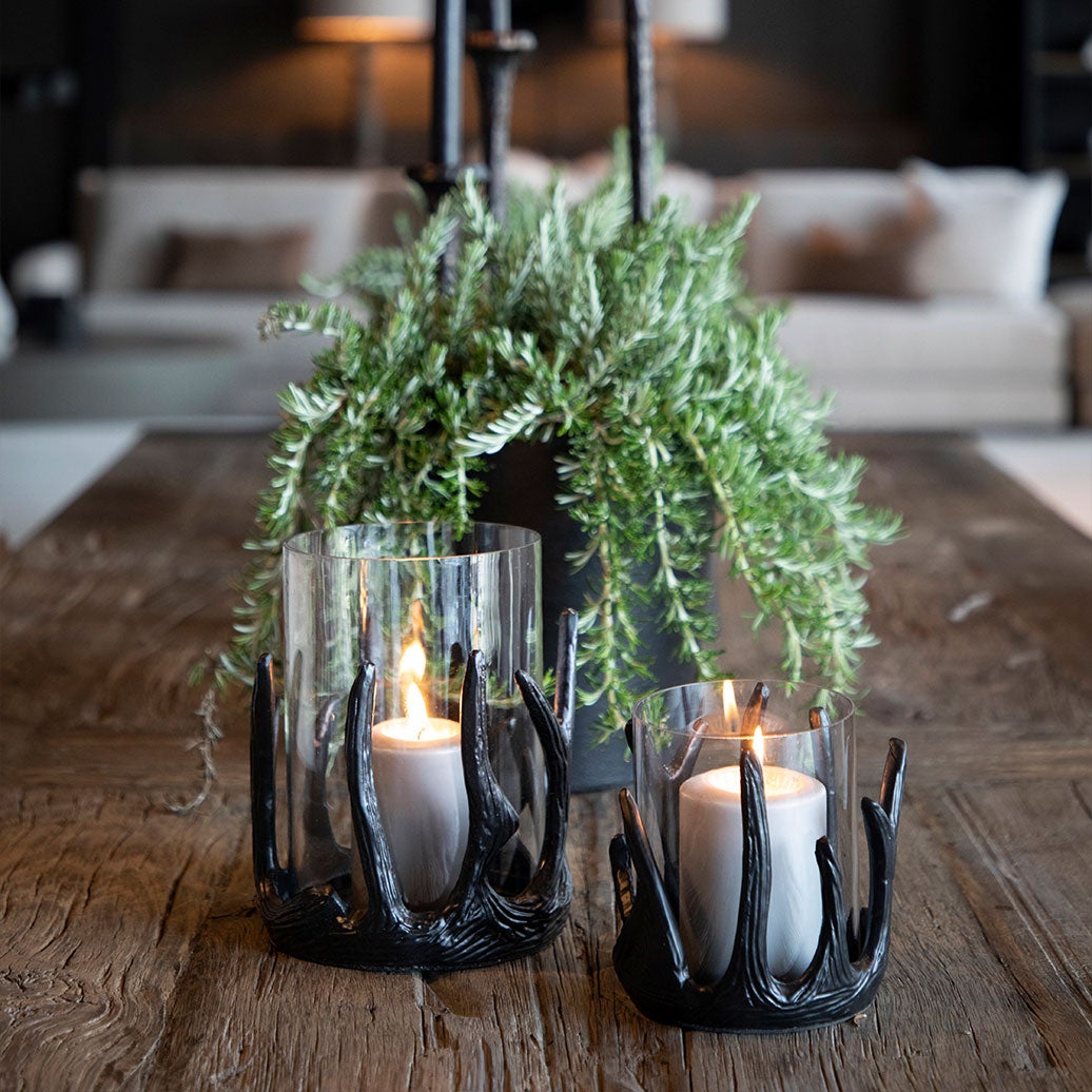 Antler Ljuslykta Stor Svart