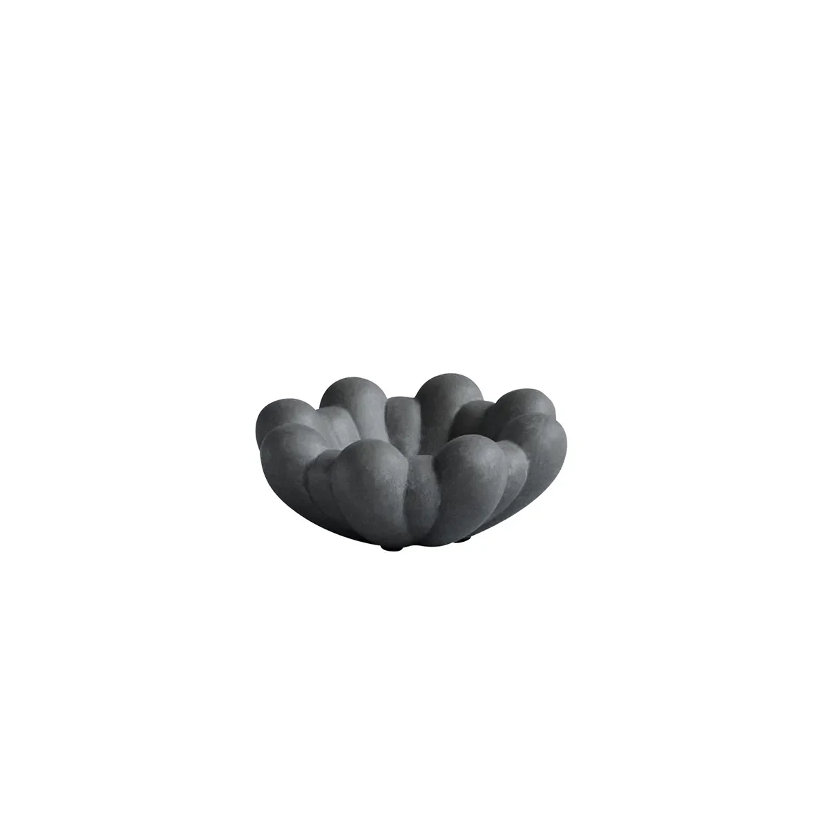 Handgjord Dekorationsskål Bloom Dark Grey Ø 15,5 cm