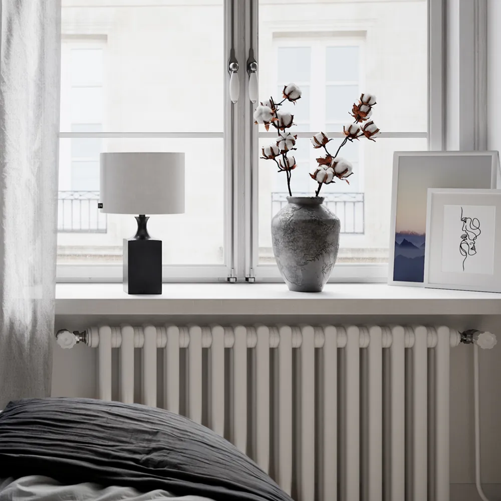 Woody bordslampa H: 42cm svart/vit