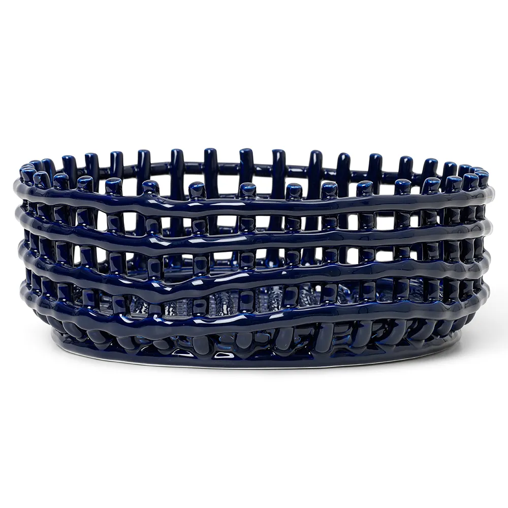 Produktfoto för Ferm Living - Ceramic Centrepiece - Kruka - Blue - Ø29 x H10 cm