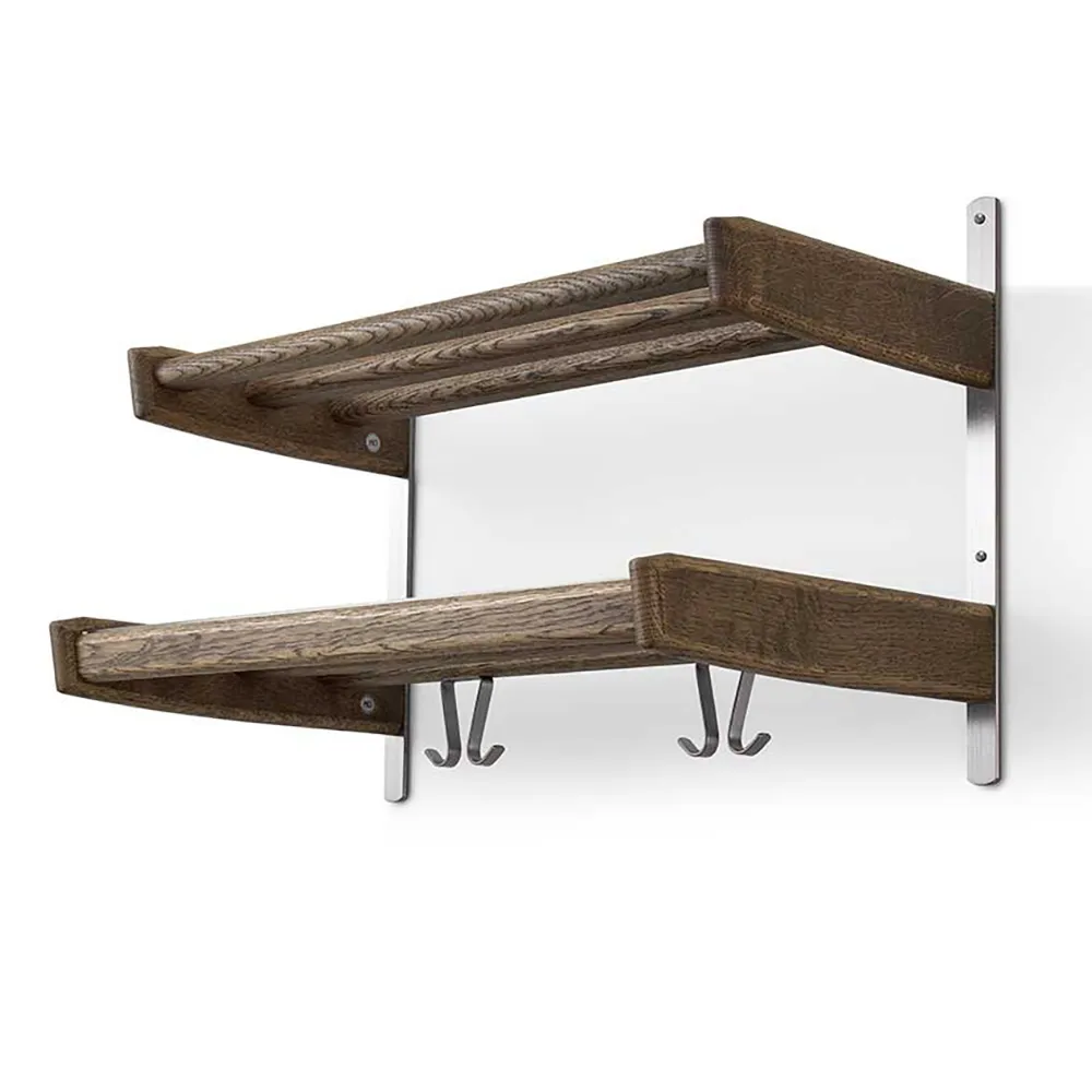 oscarssons möbel, meja hatthylla 59 cm 2 hyllplan rökt ek