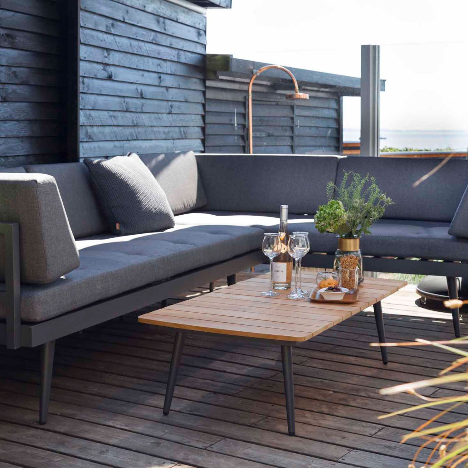 Rio loungebord antracit/teak 