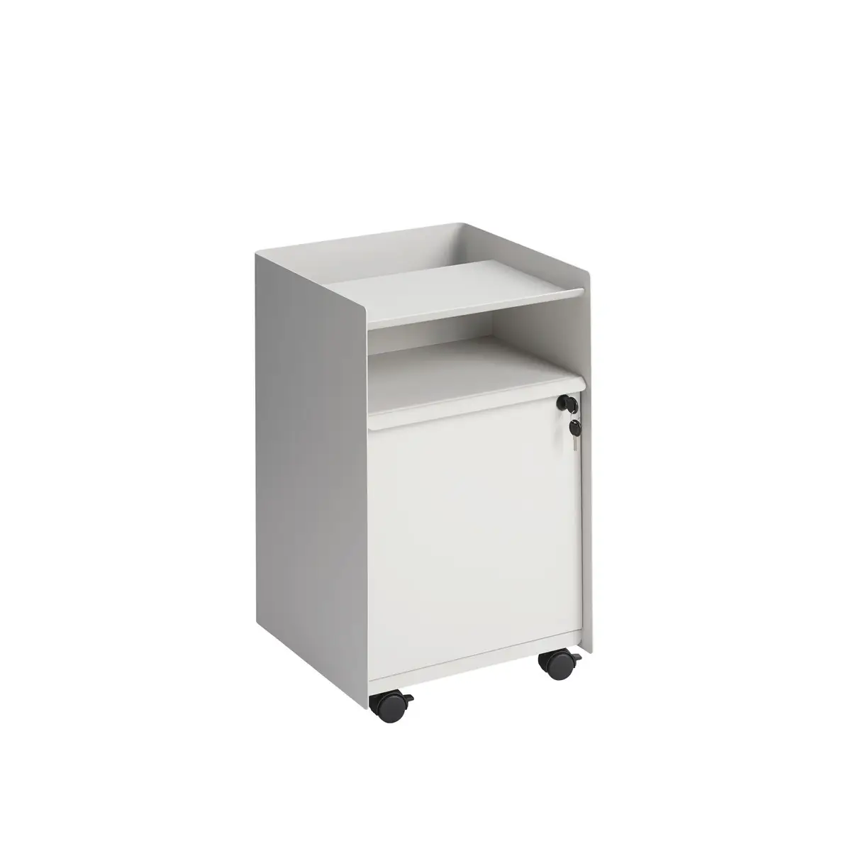 Folded Trolley H 61,5 cm Drawer - Drawer w. lock - Grey 