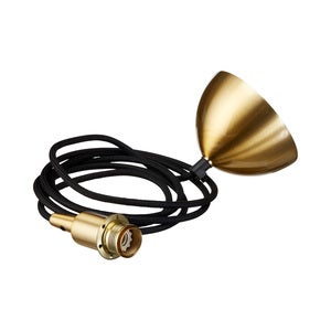 Gloria Upphäng E14 Mässing, Svart Kabel