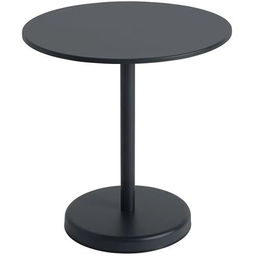 Linear Steel Cafébord Ø70 cm Anthracite Black