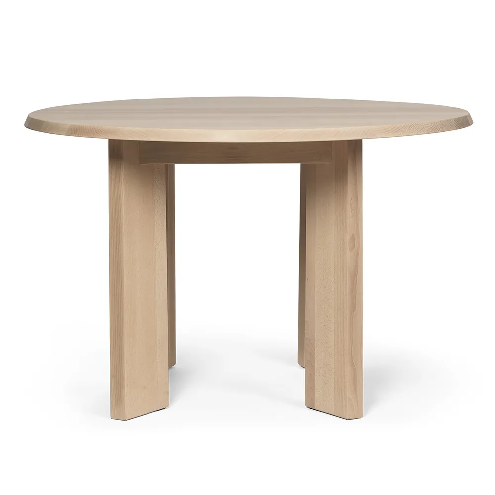 Produktfoto för Ferm Living - Bevel Table - Round - Matbord - Bevel Table - Round Ø117 - White Oiled Oak - W117 x D117 x H73 cm