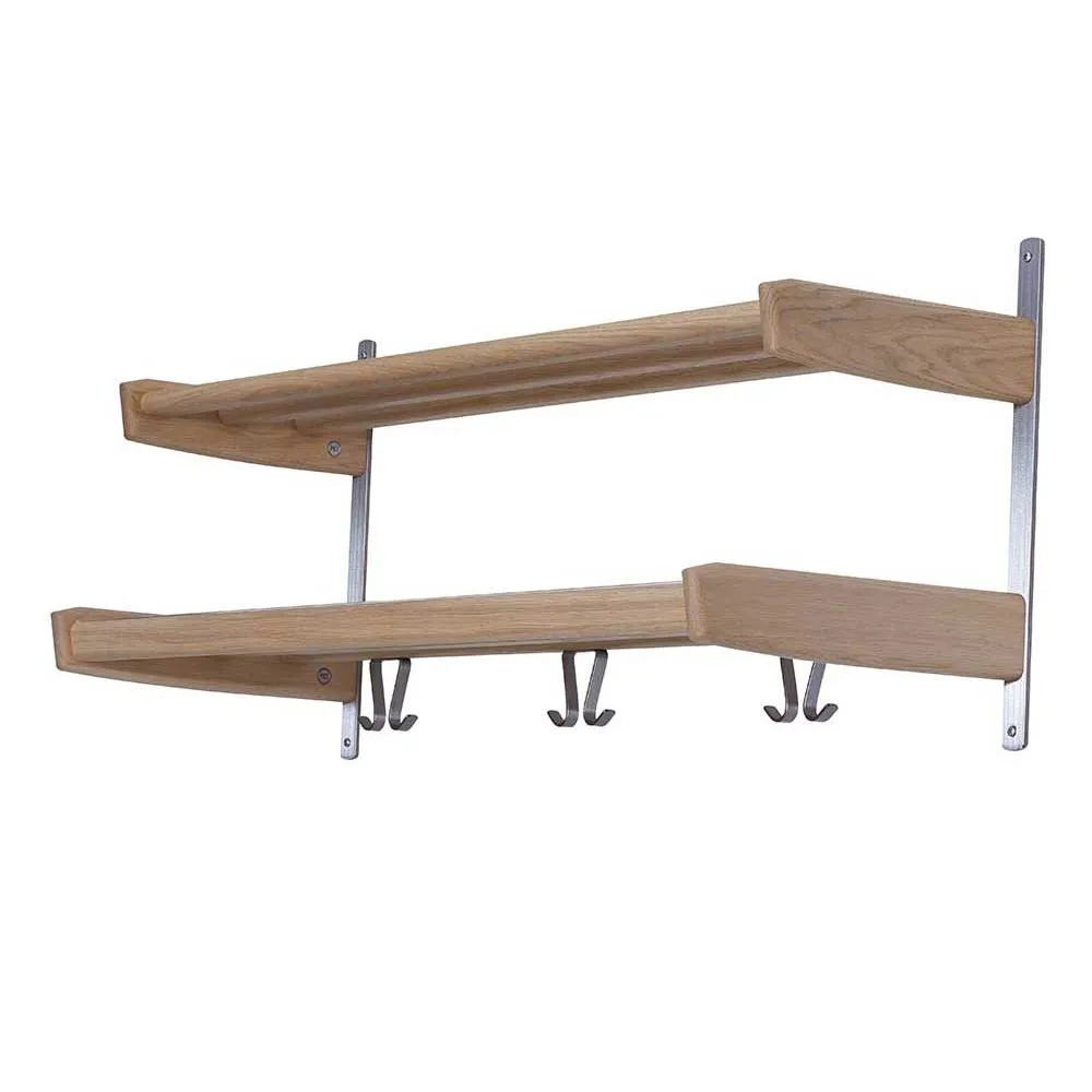 oscarssons möbel, meja hatthylla 90 cm 2 hyllplan vitoljad ek