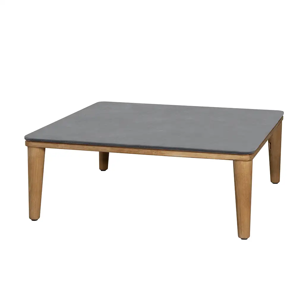 Bordsskiva 85 x 85 cm Rundade hörn Fossil black, keramik