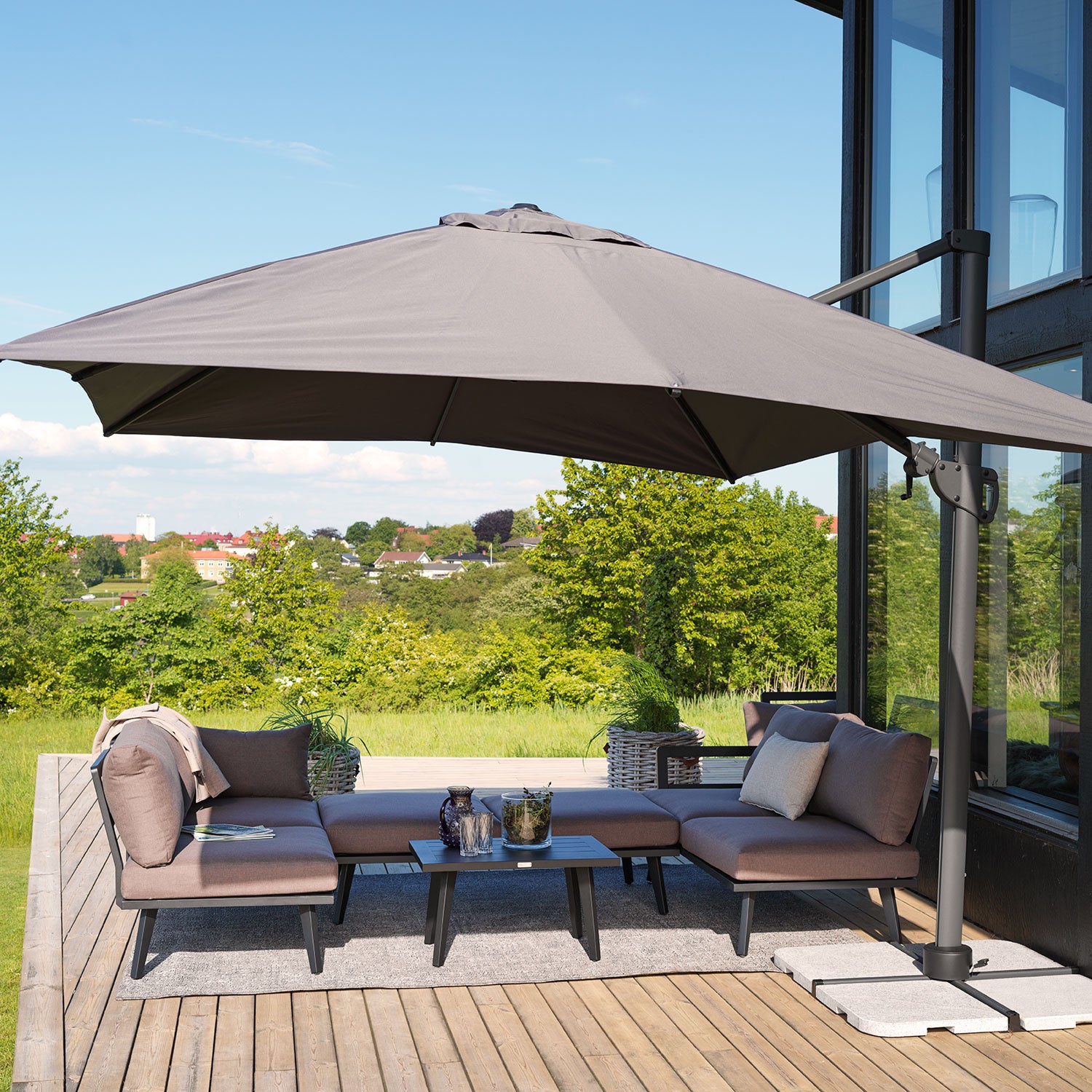 Villac 2-sits modul svart/brun 