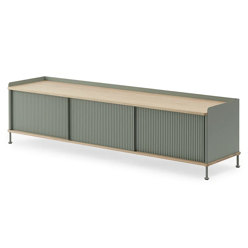 muuto, enfold sideboard 186 x 45 cm  - oiled oak dusty green