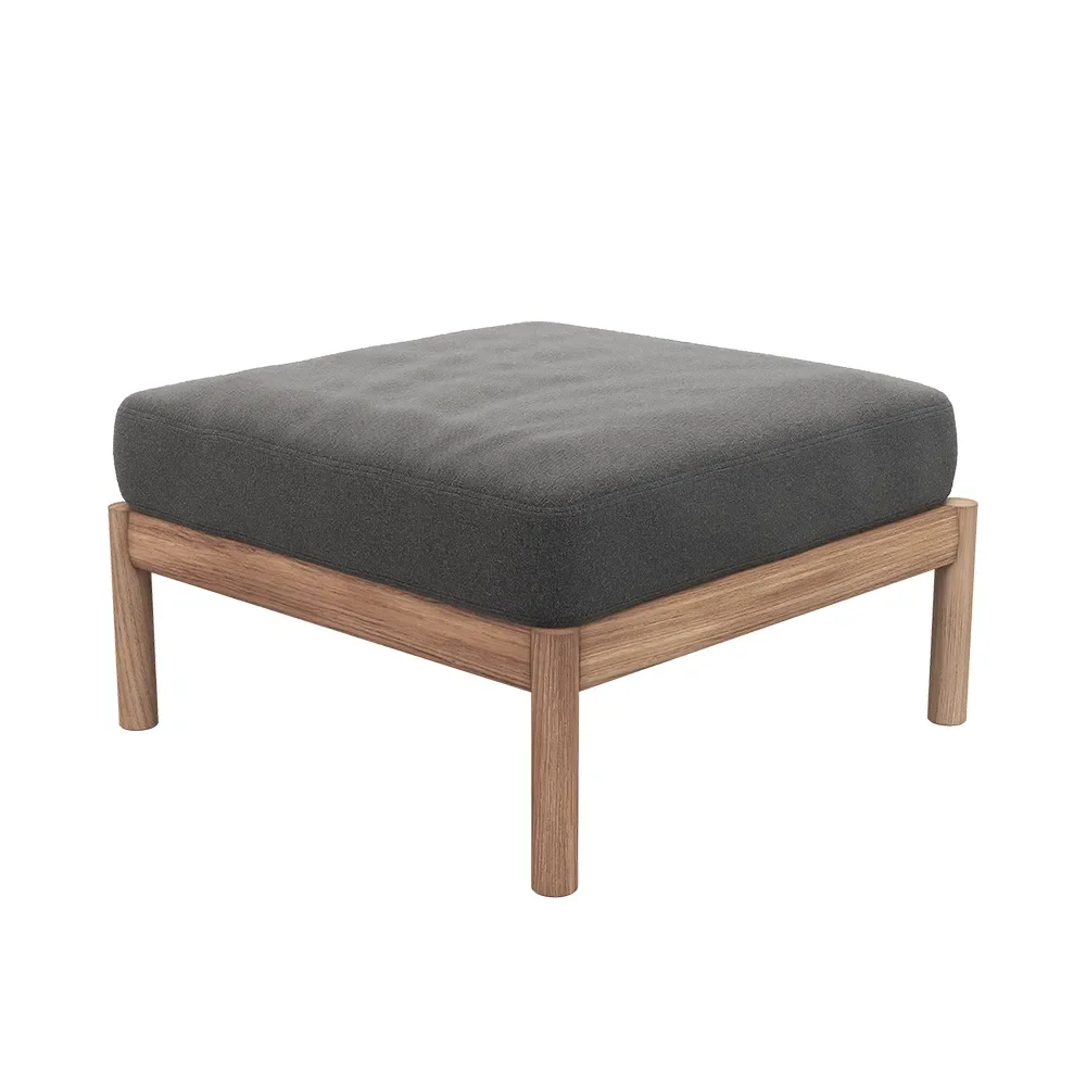 skagerak, tradition fotpall charcoal/teak