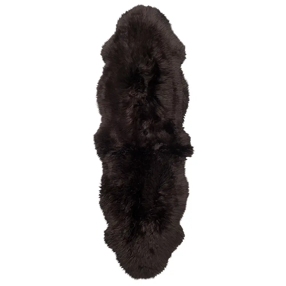 Skinnwille, Gently fårskinn 60x180cm Dark Brown
