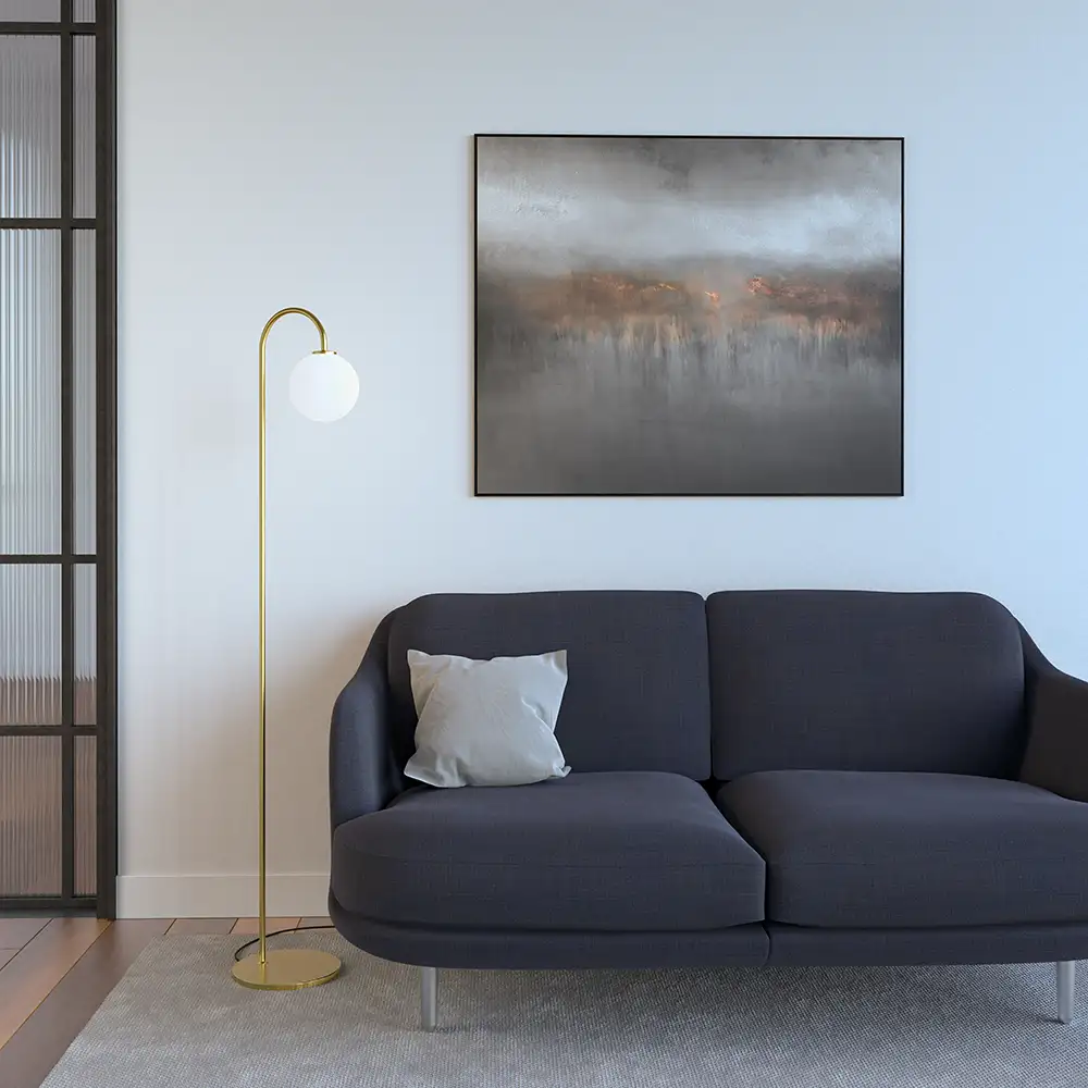 Ballon golvlampa mässing G9