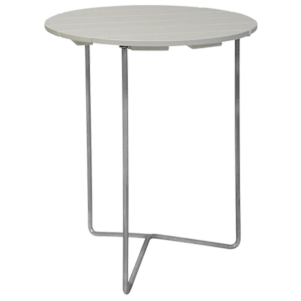 Grythyttan Stålmöbler, Bord 6B 60 Vitlackad ek / varmförzinkat stativ