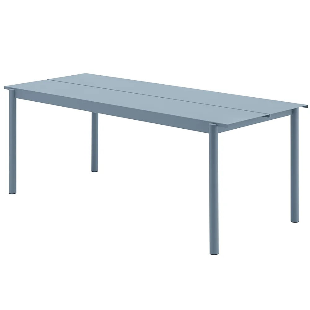 Produktfoto för Muuto - Linear Steel Table - Trädgårdsbord - Pale Blue - L200 x D80 x H73,5 cm