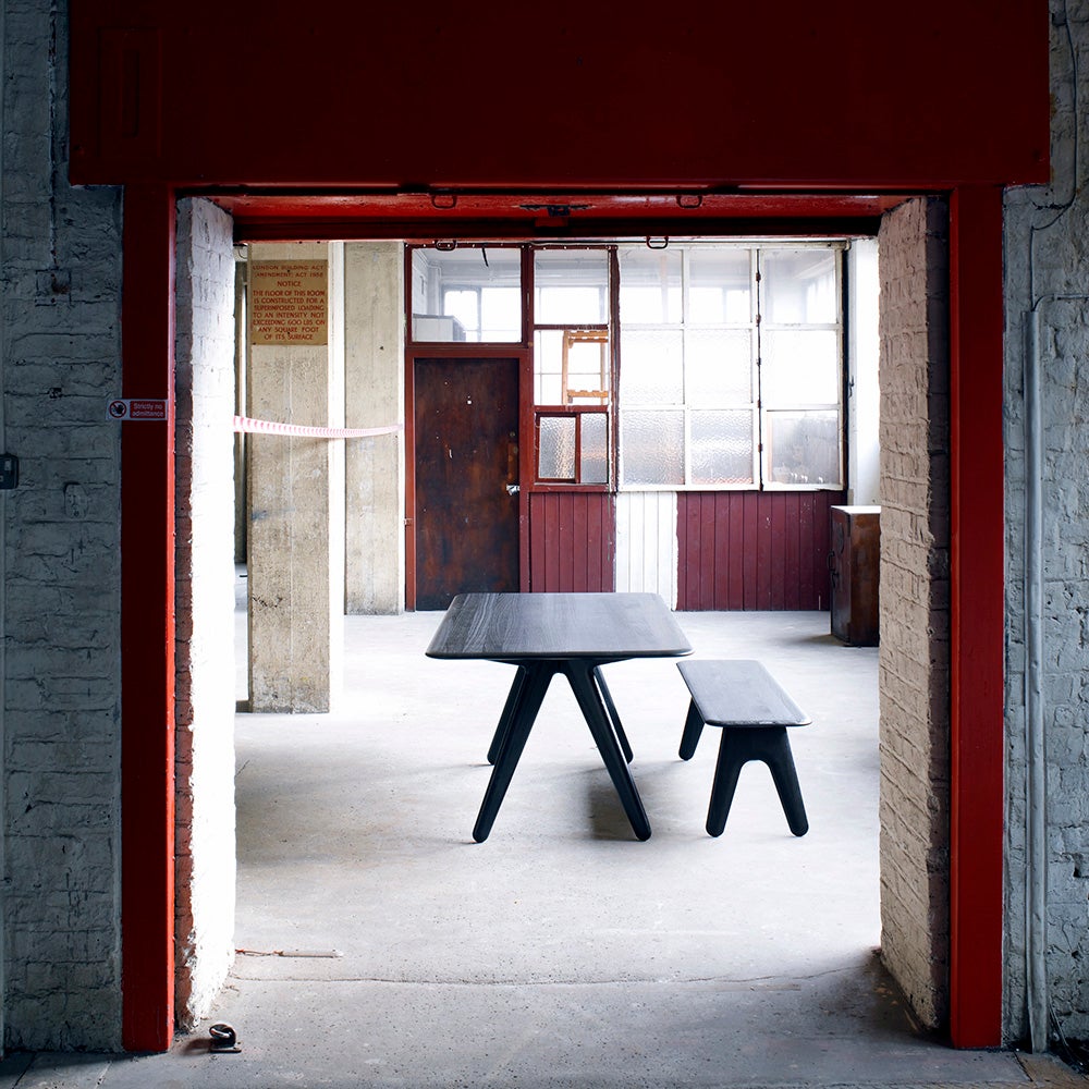 Slab matbord 200 cm svart