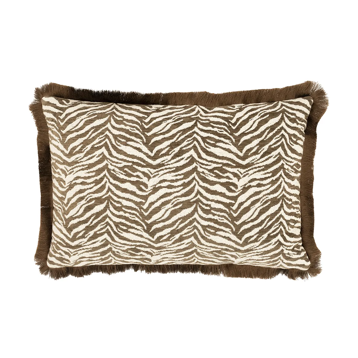 Prydnadskudde med fransar Tigra Brown 40x60 cm