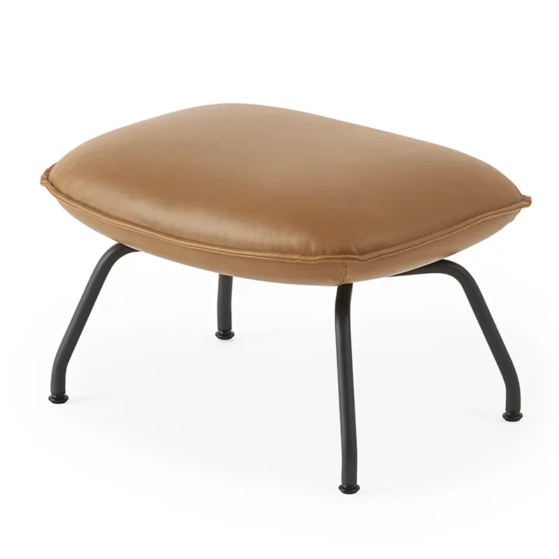 Doze Ottoman Tube Base - Refine Leather Cognac Anthracite Black