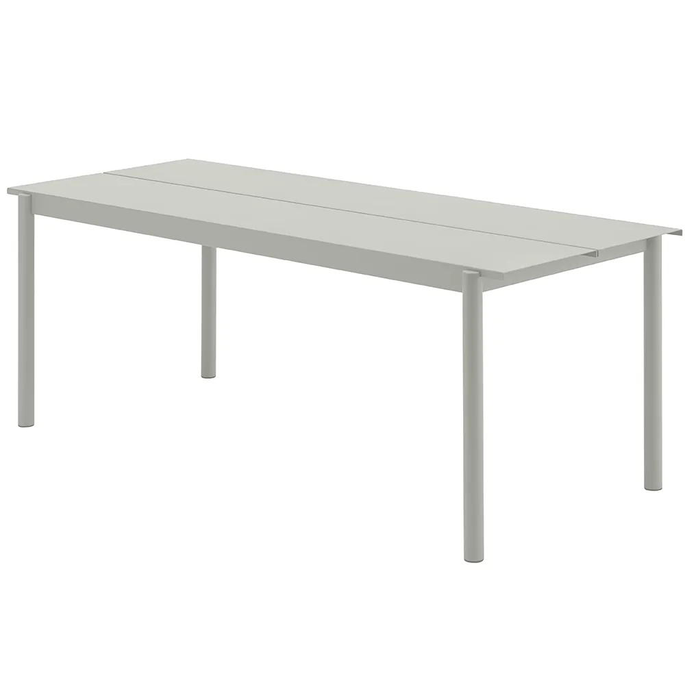Produktfoto för Muuto - Linear Steel Table - Trädgårdsbord - Grey - L200 x D80 x H73,5 cm