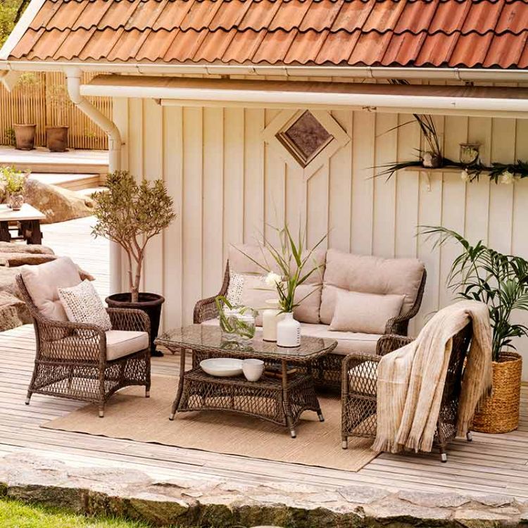 Fläder soffgrupp rustik konstrotting 