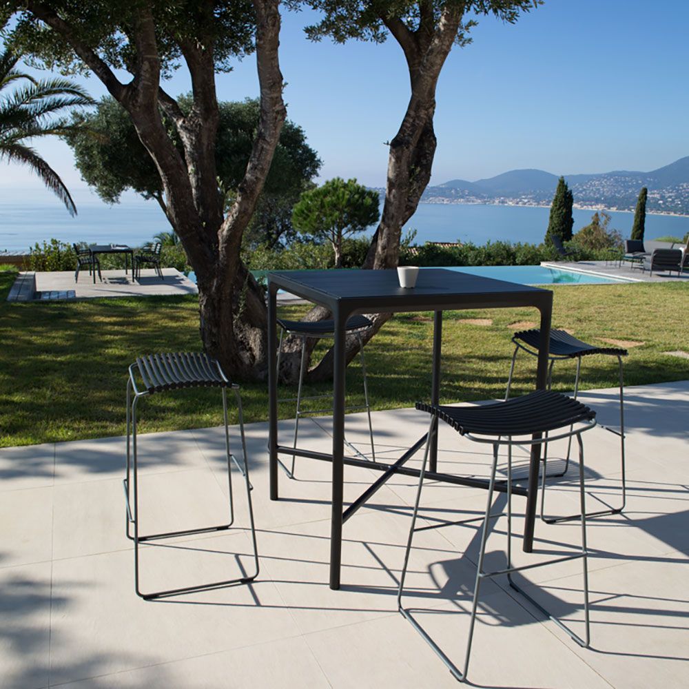 Four barbord 160x90 cm svart / bamboo aluminium