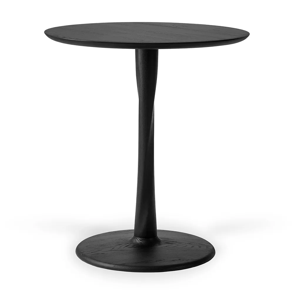 Ethnicraft Torsion dining table – varnished oak – black – round 70×70 cm