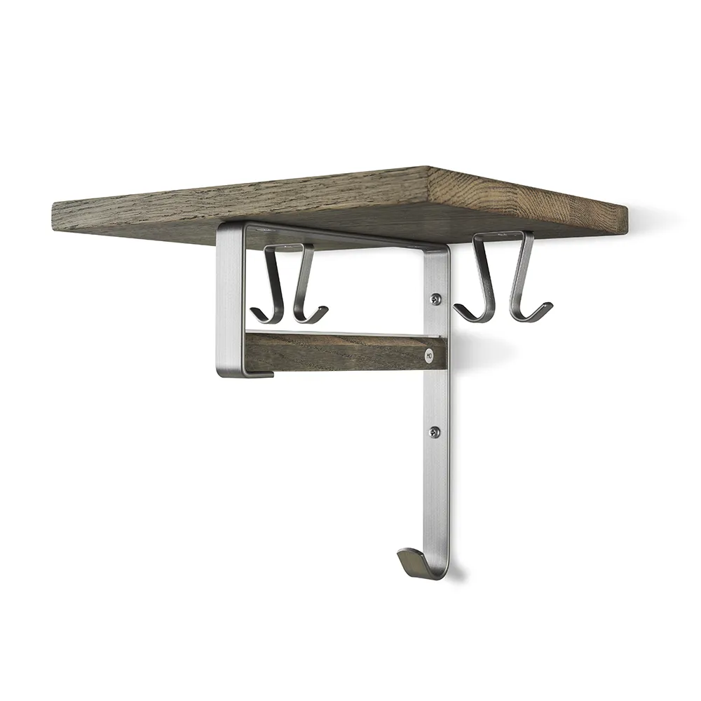 oscarssons möbel, cott hatthylla rökt ek/slipat stål