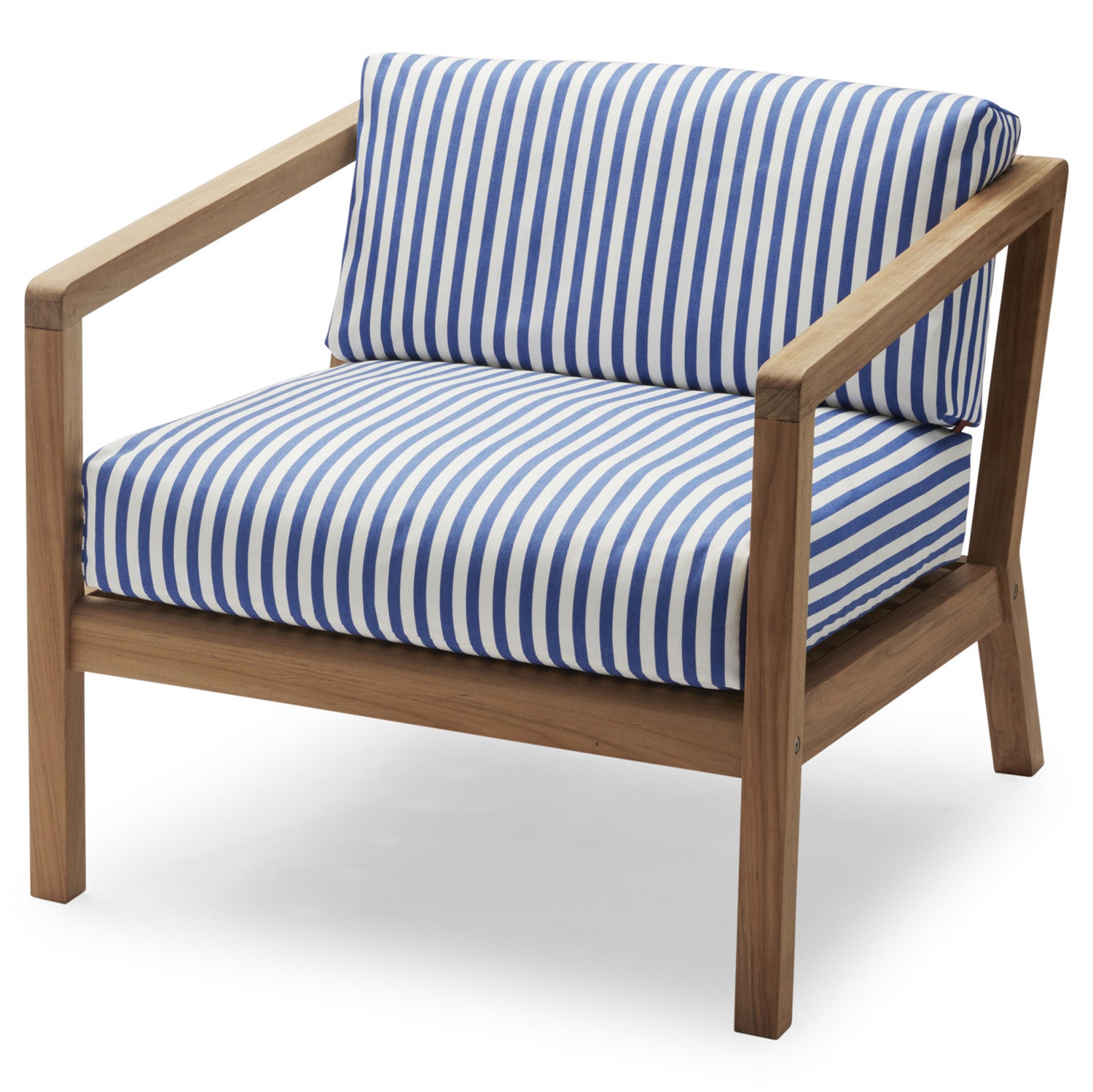 skagerak, virkelyst fåtölj sea blue stripe teak