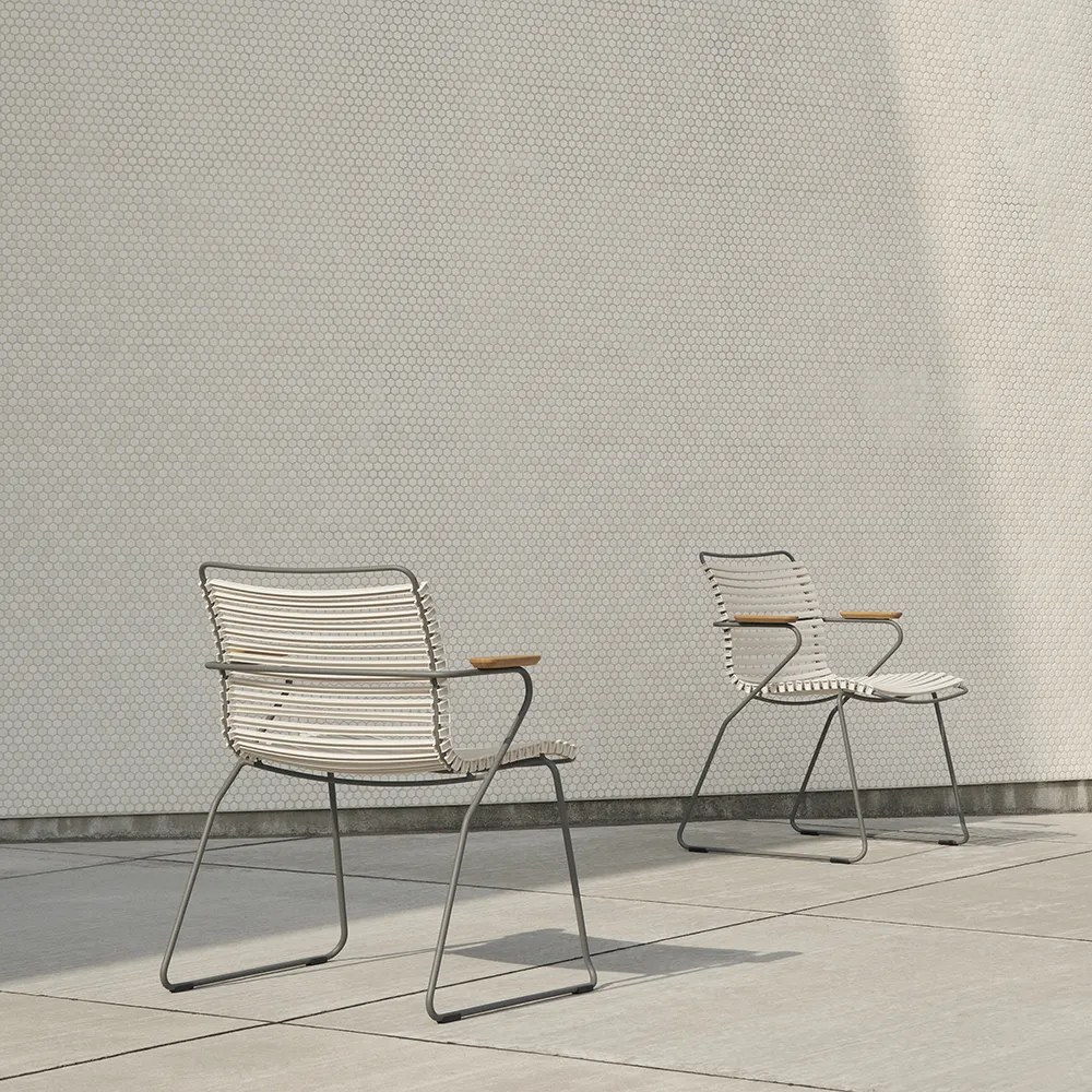 CLICK Karmstol vit/Grey/Bamboo