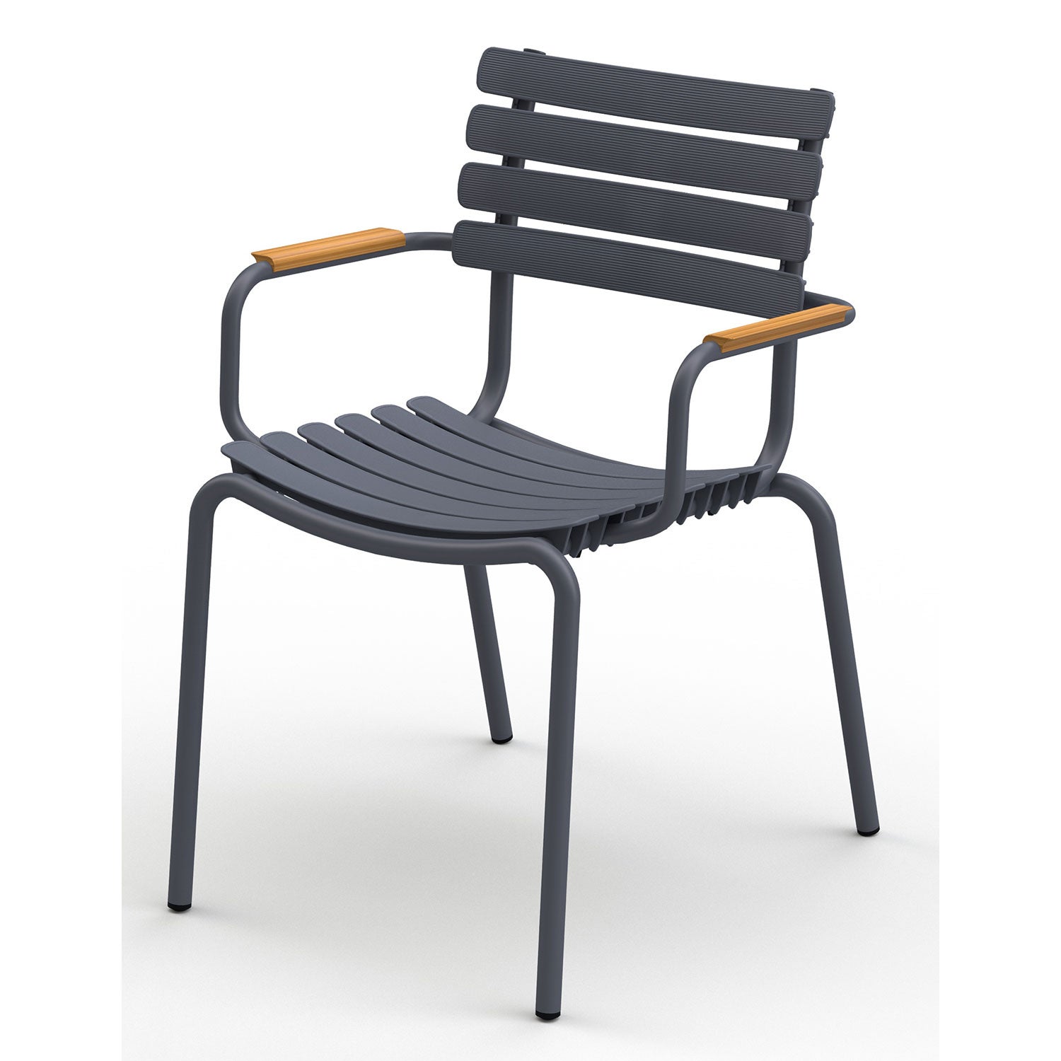 houe, reclips matstol grå/grå aluminium bamboo