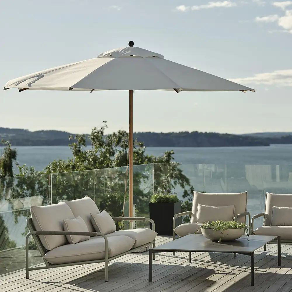 Paliano parasoll 350 cm natur/vit 