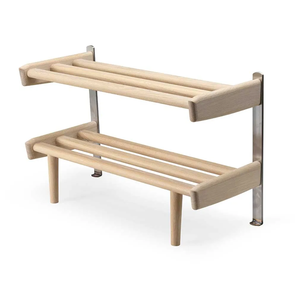 Oscarssons Möbel, Meja Skohylla Golv 59 cm Vitoljad Ek